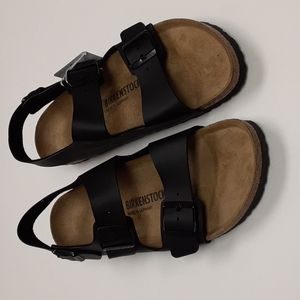 Birkenstock Mens Milano Birko-Flor Sandals Black Sz 11 NWT